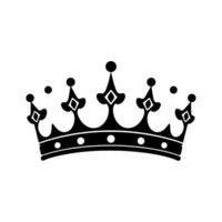 A stark monochrome illustration of a royal crown with symmetrical , diamond accents, and dots, set against a clean white backdrop. vector