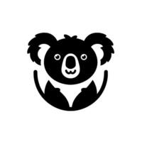 Adorable Black and White Koala Bear with a Simple and Friendly , on a Clear Background. vector