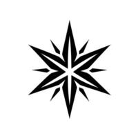 Symmetrical Black Starburst on White Background with Sharp, Geometric Elements, Creates a Modern, Minimalist Visual. vector