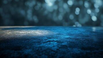 Abstract mottled surface with shimmering bokeh background Modern presentation High contrast blue colors for visual appeal photo