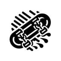 Stylized Black and White of a Skateboard with Speed Lines and Splashes, Representing Motion and Action. vector
