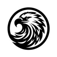 A Bold, Eagle Head Silhouette Enclosed in a Circle, Displaying Strength and Power vector