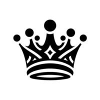 A bold, stark of a royal crown in black and white, showcasing intricate details and geometric shapes, on a bright white background. vector