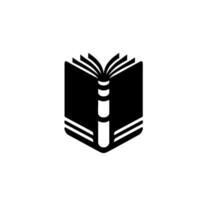 Minimalist Black and White Book with Open Pages, a Element for Education and Literature. vector