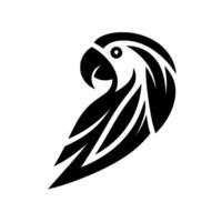 Bold Black and White Minimalist Parrot with a Focus on Clean Lines and a Modern, Artistic Aesthetic. vector
