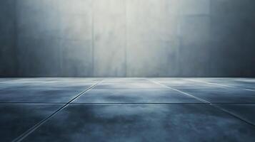 Cool, polished tiled floor with grey walls photo