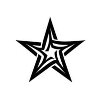 Bold, Black and White, Layered Star on a White Background, Showcasing Intertwined Lines and Geometric Precision. vector