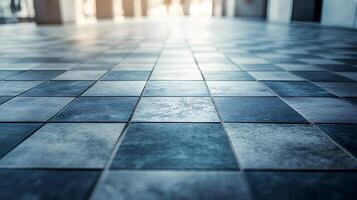 Stylish Checkerboard Floor Tiles with Glossy Finish photo