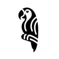 Silhouette of a simplified parrot perched on a branch, rendered in stark black against a white background, a bold minimalist . vector