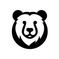Striking Black and White Panda Minimalist with Bold Lines, Artistic Representation, and a Simplified Animal Portrait on a Pure White Backdrop. vector