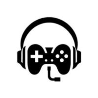 Monochrome Gaming Stylized Controller and Headset , Signifying Entertainment and Modern Technology. vector