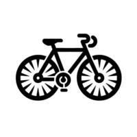 A minimalist, highcontrast image of a road bicycle, rendered in solid black against a neutral greyishwhite background, conveying simplicity. vector