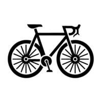 Sleek Black Silhouette of a Road Bicycle on a White Backdrop, Emphasizing and Minimalism. vector