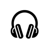 Minimalist Black Headphones on White Backdrop, with Soft Shadow, Ideal for Audio, Music or Tech Concepts. vector