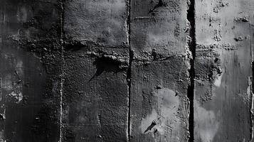 Close-up of a weathered textured gray-toned wall showing age and construction with variations in color and surface photo