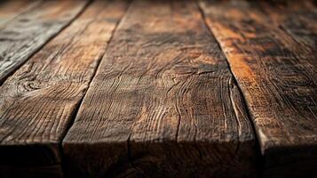 A wooden table with a grainy texture photo