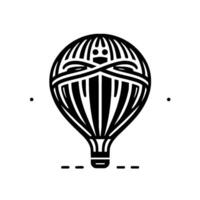 Minimalist Art Depiction of a Stylized Hot Air Balloon with Unique LineBased on a White Background. vector