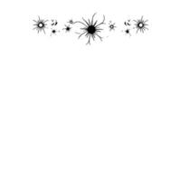 minimalist black and white floral arrangement with stylized flowers and delicate leaf accents, creating a symmetric border on a clean white backdrop. vector