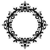 ornate black floral frame in a diamond shape on white, graphics, decorative border, elegant element. vector