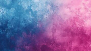 Abstract painting featuring a blend of cool blue and warm pink hues Brushstrokes create a textured effect blending coolness and warmth photo