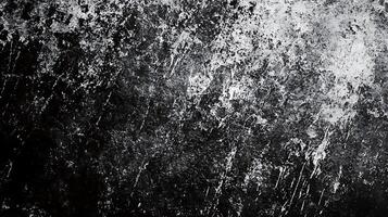 Textured black and white grunge background with a distressed surface creating a dramatic and abstract visual for creative projects photo