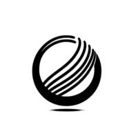 Minimalist Black and White Circular with Abstract Lines, Shadow, and Modern Aesthetic on a White Background. vector