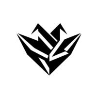 Abstract, Geometric, Black and White with Sharp Angles and Intersecting Shapes on a Clean White Backdrop, Creating a Dynamic, Modern . vector
