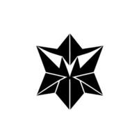 Geometric Black Star A symmetrical with a sharp polygonal black star shape, minimalist on a white background. vector