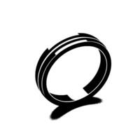 Elegant Black and White Band A stylized illustration of a ring with multiple bands and a slight shadow against a clean white background. vector
