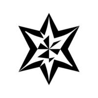 Geometric Black and White Starburst with Sharp Angles and a Symmetrical Composition on a Plain Background. vector