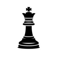 A minimalist, highcontrast silhouette of a chess king piece in stark black against a pure white background, creating a dramatic and strategic visual metaphor. vector