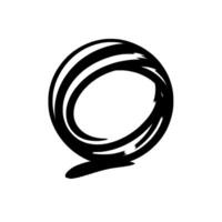 D Black Ring with Striped and Shadow, Isolated on a White Background. Minimalist and Geometric. vector
