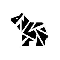 Abstract Geometric Bear Silhouette in Black and White, Layered with Polygonal Forms and a Modern Aesthetic vector