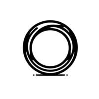 Minimalist Black and White Circular Featuring Concentric Rings with Subtle Shadows and Dots on a Textured White Background. vector
