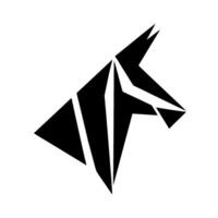 Geometric Zebra Head in Monochrome, Black, and Gray, Isolated on a White Background, Minimalist . vector
