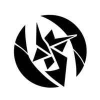 Black Geometric A Circular Composition of Abstract, D Polygon Shapes and Lines on a White Background. vector