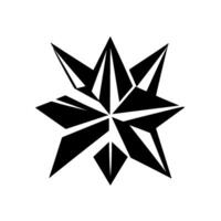 Bold, Geometric, Black and White Starburst with Sharp Angular Shapes and Contrasting Background. vector