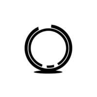 Isolated Black Ring with Gradient Highlights on White Background, Minimalist Abstract , Shadow Detail vector