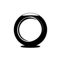 A minimalist studio rendering of a black glossy ring object with a white interior, simple and clean. vector