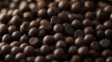 A rich pile of dark brown spheres These small round objects create a pleasing texture and a sense of depth Good for snacks photo