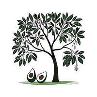 Stylish Avocado Tree Unique Illustration vector