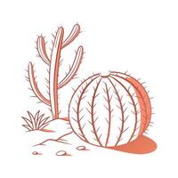 Distinctive Coral Cactus Unique Illustration vector