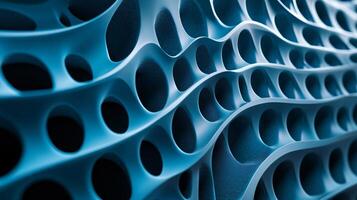 The image is a blue and white abstract design with many small circles photo