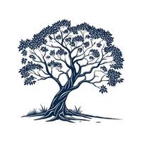Elegant Peepul Tree on Clean White Canvas vector