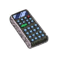 arithmetic calculator sketch hand item drawn sign vector