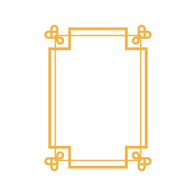 symmetrical chinese frame border cartoon illustration
