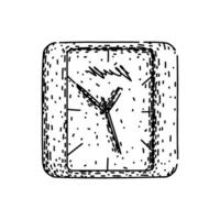 alarm clock sketch hand drawn sign item vector
