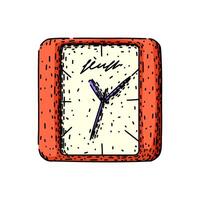 alarm clock sketch hand item drawn sign vector