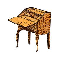 computer desk sketch hand drawn item vector