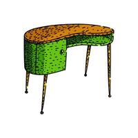 workspace desk sketch item drawn vector